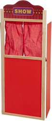 Koopman teatro di marionette in legno giocattolo palco rosso con tendina 90cm