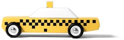 Candylab auto giocattolo in legno taxi giallo nero - Design Junior Taxi