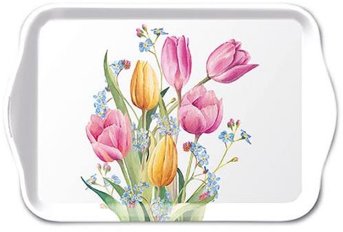 Ambiente vassoio bouquet di tulipani plastica 13x21cm design colorato