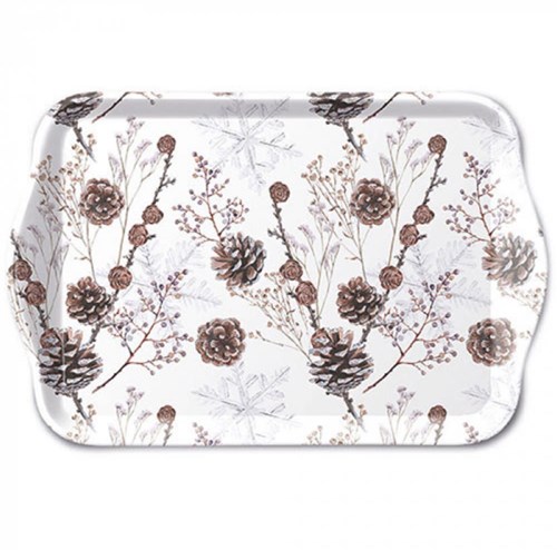 Ambiente vassoio 13x21cm pigne bianche - vassoio decorativo da portata