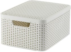 Curver cesta portaoggetti plastica con coperchio 18L bianco vintage - ordine con stile