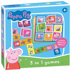Peppa Pig raccolta giochi 3-in-1 gioco di carte lotto domino memo bambini