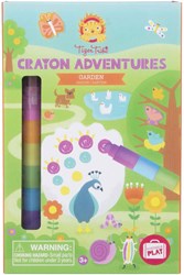 Set da colorare con gessetti giardino - Libro da colorare Crayon Adventures con pastelli