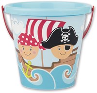 Androni Giocattoli secchiello spiaggia pirata plastica 17 cm multicolore