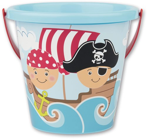 Androni Giocattoli secchiello spiaggia pirata plastica 17 cm multicolore