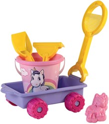 Androni Giocattoli carrello unicorno set spiaggia giocattolo stampi sabbia