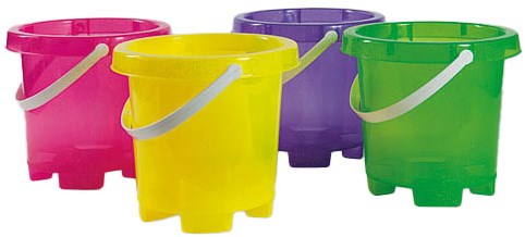 Androni Giocattoli secchiello giocattolo tondo glitter multicolore spiaggia