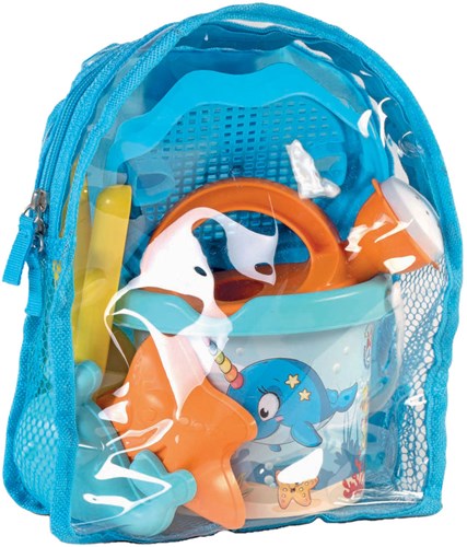 Androni Giocattoli zaino giochi da spiaggia balena 7 pezzi multicolore