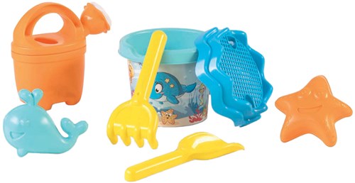 Androni Giocattoli zaino giochi da spiaggia balena 7 pezzi multicolore-2