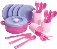 Dantoy set stoviglie bambini pastello 22 pezzi - set stoviglie giocattolo-2