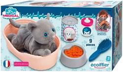 Ecoiffier gattino peluche set gioco cesta - giocattolo gatto 9 pezzi