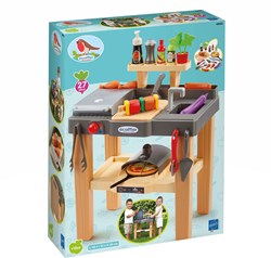 Ecoiffier cucina estiva giocattolo barbecue e forno per pizza 27 pezzi