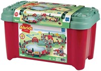 Abrick set costruzioni pista treno - Giocattolo con stazione e accessori, 140pz