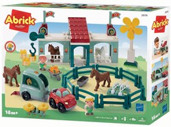 Abrick set pista da corsa per cavalli - set da costruzione colorato con cavalli