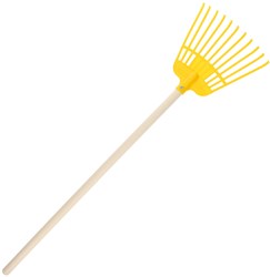 Rastrello giocattolo con manico in legno - giardinaggio per bambini 79 cm
