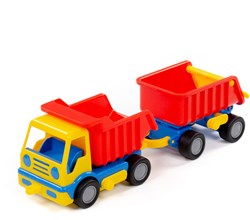 Camion ribaltabile giocattolo Cavallino Basics con rimorchio e ruote in gomma