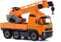 Camion gru Volvo giocattolo arancione plastica dettagli realistici-2