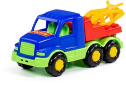 Camion rimorchio polizia giocattolo rosso bianco blu plastica per bambini