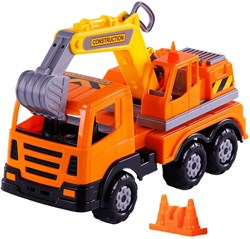 Camion escavatore XL giocattolo - veicolo da cantiere 42cm plastica