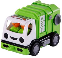 Camion della spazzatura giocattolo Cavallino verde 19cm plastica per bambini