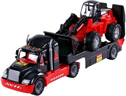 Camion giocattolo Mammoet Torpedo con bulldozer scala 1:16 veicolo da cantiere