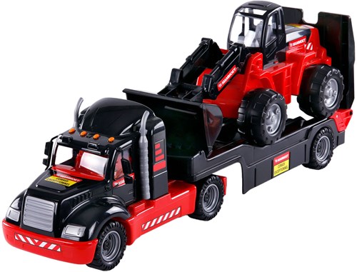 Camion giocattolo Mammoet Torpedo con bulldozer scala 1:16 veicolo da cantiere