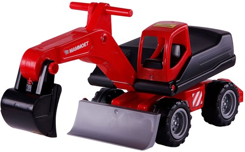 Escavatore Mammoet cavalcabile giocattolo rosso sabbia