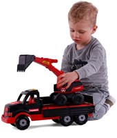 Camion giocattolo Cavallino Mammoet Torpedo con escavatore 44,5cm-3