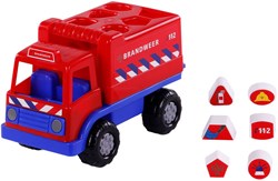 Camion dei pompieri gioco incastra forme con 6 blocchi 26cm educativo