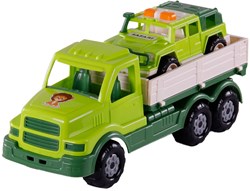 Camion giocattolo XL Torpedo con jeep survival verde 44,5cm veicolo
