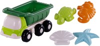 Camion ribaltabile spiaggia stampi sabbia verde giocattolo Cavallino-2
