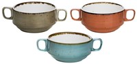 Cosy & Trendy ciotola zuppa ceramica con manici Brisbane 10cm blu grigio arancione