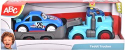 Camion trasportatore giocattolo con auto da corsa - Luci e suoni - 60 cm - Blu