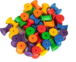 Grapat giocattolo in legno rocchetti colori arcobaleno 36 pezzi