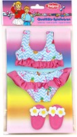 Heless bikini fenicottero per bambola con ciabattine - costume da bagno per bambole 28-35cm