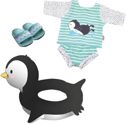 Heless set da nuoto pinguino per bambole - costume da bagno per bambole 35-45 cm