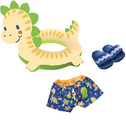 Heless set nuoto bambola dino - costume e accessori 35-45 cm