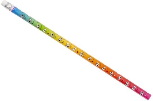 Matita colorata faccina sorridente con gomma - articolo da scrittura allegro per bambini-2