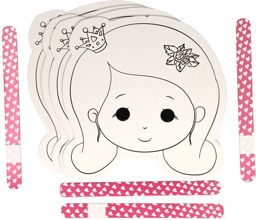 Wins Holland set maschere principessa fai-da-te - colora e crea le tue maschere-2
