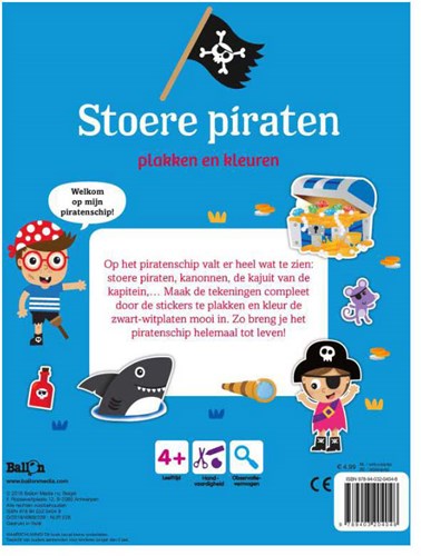 Wins Holland libro di adesivi pirati libro da colorare - Pirati coraggiosi attacca colora-2