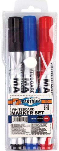 Centrum set pennarelli per lavagna 3 pezzi colori cancellabili