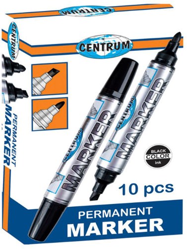 Marcatore indelebile Centrum 10 nero su 2 lati 84120