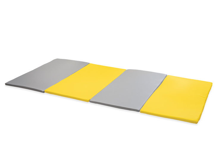 Softplay  opvouwbare mat XL GEEL-GRIJS
