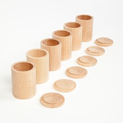 Grapat bicchieri in legno con coperchio - giocattolo naturale per bambini