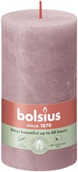 Bolsius candela rustica a colonna Ash Rose 13 cm - lunga durata