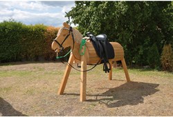 Eduplay cavallo di legno giocattolo da esterno 80 cm smaltato multicolore