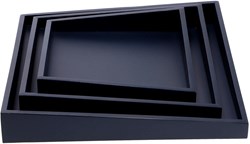 Set vassoi blu 30 cm - quadrato asimmetrico - 3 pezzi plastica