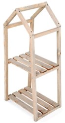 Portapiante etagère in legno 2 ripiani 76 cm multicolore tavolino