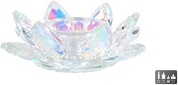 Portacandela Lotus madreperla vetro decorazione 12x12x4cm lumino