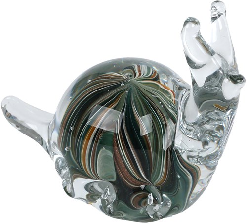 Scultura lumaca decorazione vetro multicolore 12,5x6,5x9,5cm giocattolo